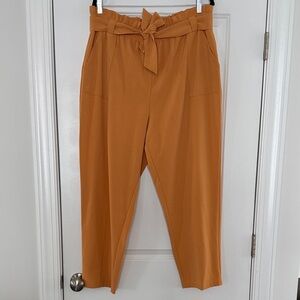 Women's Tan Paperbag Waist Pants